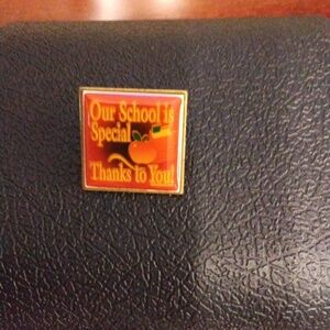 Women's  3/4"  Square Teacher Appreciation Enamel Pin. Great Gift!